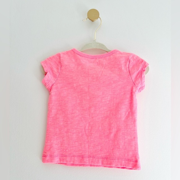⚡️4/$20⚡️Carter's Baby Girl Pink Tee with Tassel Necklace Graphic Size 6 Months - Picture 2 of 3